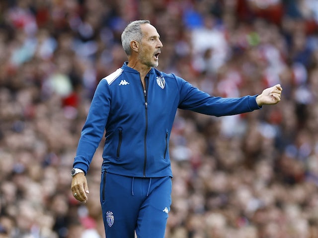 AS Monaco coach Adi Hutter is seen during the match on August 2, 2023