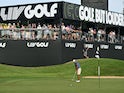 Anirban Lahiri putts on the 16th green during the final round of the LIV Golf Chicago golf tournament on September 24, 2023