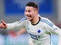 Roony Bardghji celebrates scoring for Copenhagen in November 2023