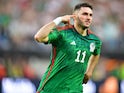 Mexico forward Santiago Gimenez celebrates his goal scored against Panama on July 16, 2023