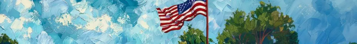 American eagle with flag